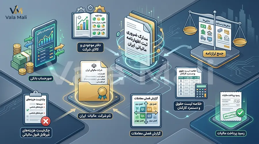 مدارک و اطلاعات لازم برای ارسال اظهارنامه مالیاتی